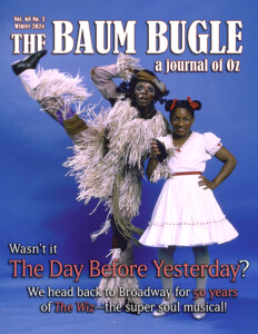 The cover of the Winter 2024 features Hinton Battle as the Scarecrow and Stephanie Mills as Dorothy from the original Broadway production of The Wiz.